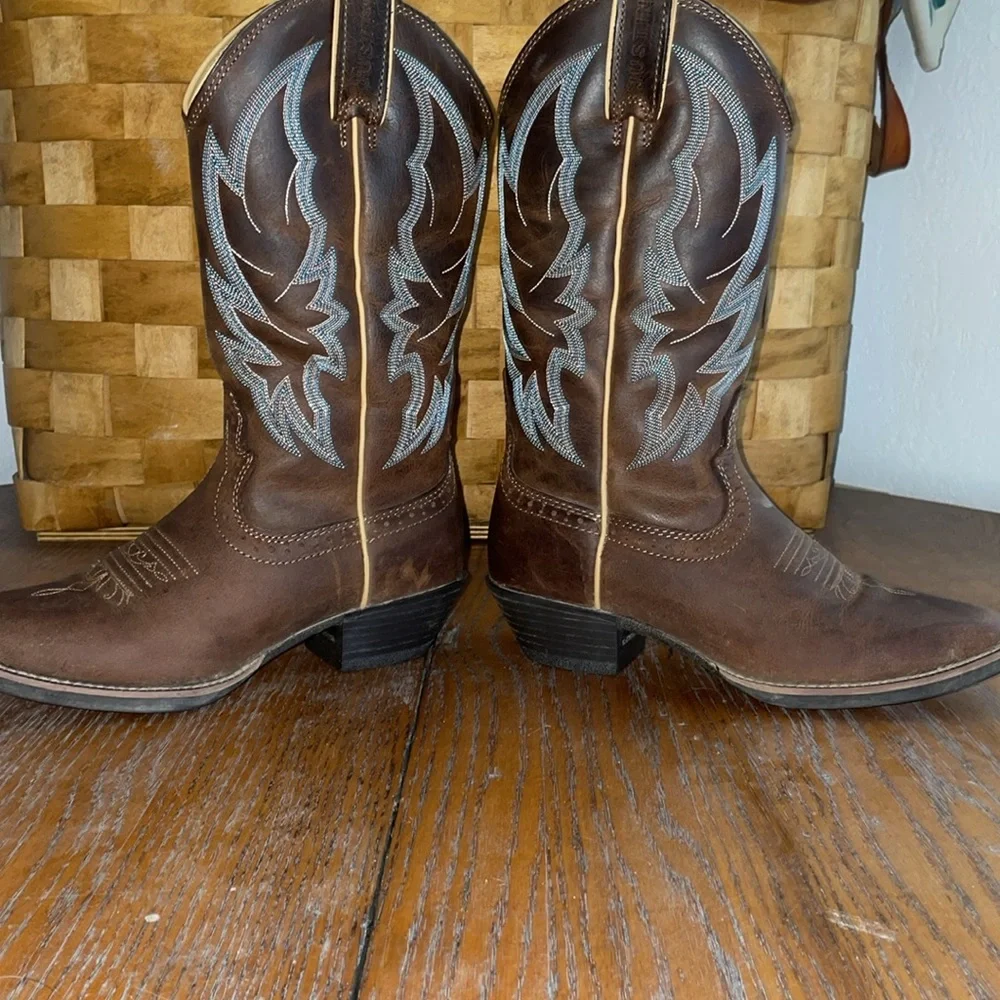 Justin Women's Calimero Western Boots - Distressed Chocolate (Size 7.5C) - Picture 5 of 6